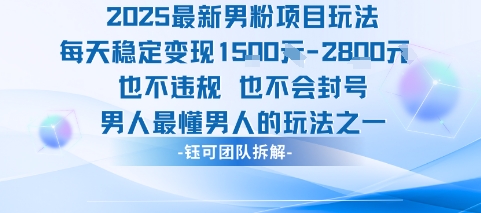 2025最新男粉项目玩法每天变现1k+也不违规也不会封号男人最懂男人的玩法-龙腾资源站