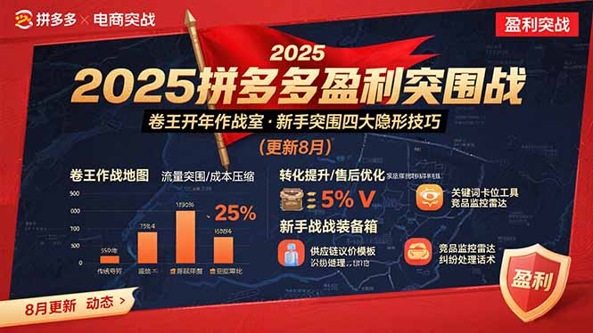 2025拼多多盈利突围战：卷王开年作战室，新手突围四大隐形技巧(更新8月-龙腾资源站