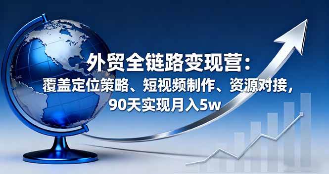 (16173期)外贸全链路变现营:覆盖定位策略、短视频制作、资源对接,90天实现月入5w-龙腾资源站