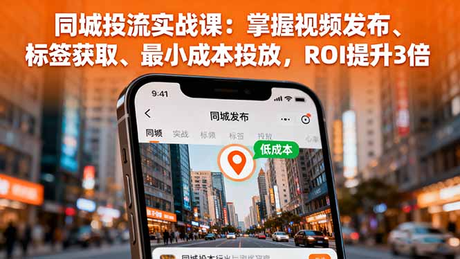 同城投流实战课：掌握视频发布、标签获取、最小成本投放，ROI提升3倍-龙腾资源站