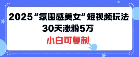 不露脸也能火！2025“氛围感美女”短视频玩法，30天涨粉5W小白可复制-龙腾资源站