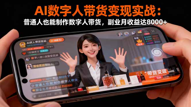 AI数字人带货变现实战:普通人也能制作数字人带货,副业月收益达8000+-龙腾资源站