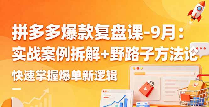 （16176期）拼多多爆款复盘课-9月：实战案例拆解+野路子方法论，快速掌握爆单新逻辑-龙腾资源站