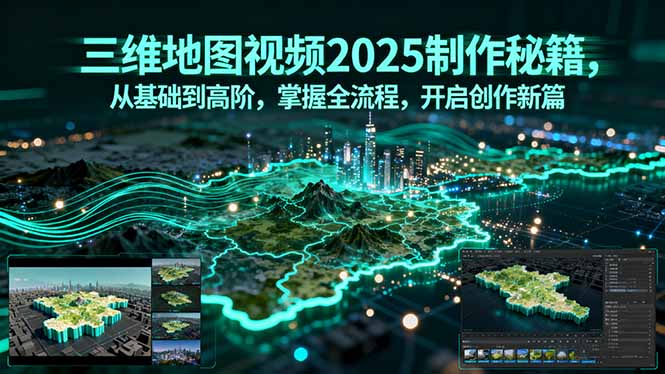 三维地图视频2025制作秘籍，从基础到高阶，掌握全流程，开启创作新篇-龙腾资源站
