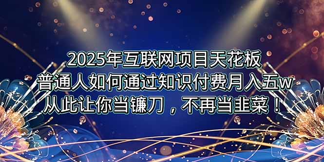 2025年互联网项目天花板，普通人如何通过卖项目实现逆风翻盘，月入5W＋！-龙腾资源站