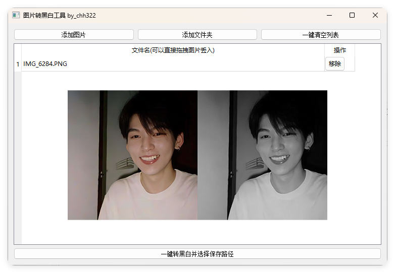 图片批量转黑白添水印工具-龙腾资源站