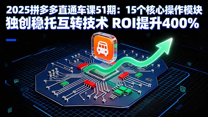 2025拼多多直通车课51期：15个核心操作模块 独创稳托互转技术 ROI提升400%-龙腾资源站