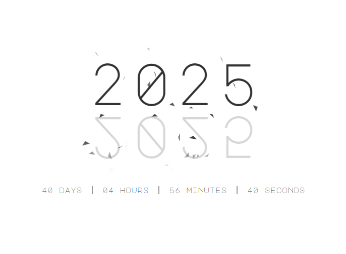 2025年新年倒计时动画效果HTML代码-龙腾资源站