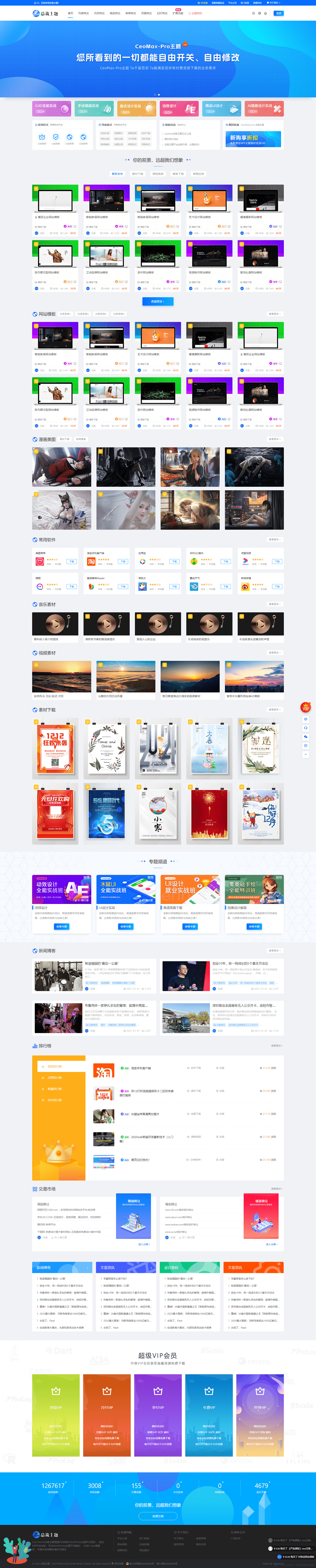 WordPress 资源展示型下载类主题 CeoMax-Pro_v7.6 开心版-龙腾资源站