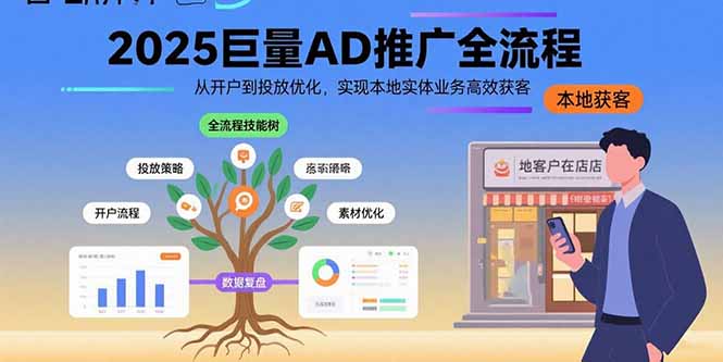 2025巨量AD推广全流程，从开户到投放优化，实现本地实体业务高效获客|龙腾资源站