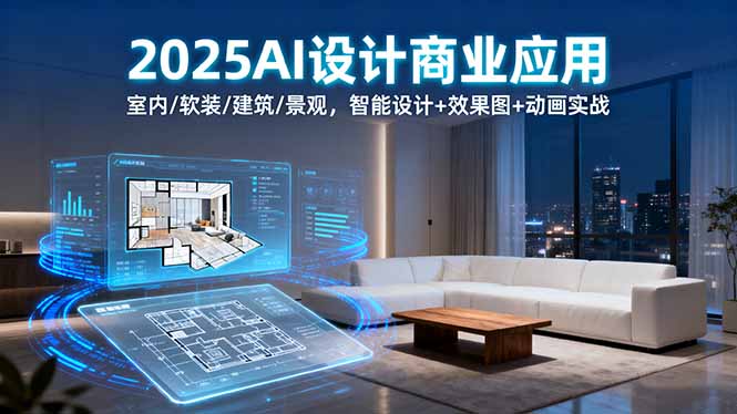 2025AI设计商业应用：室内/软装/建筑/景观，智能设计+效果图+动画实战-龙腾资源站